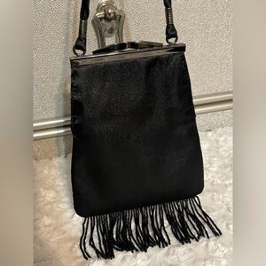 Elegant Black Fringe Evening Bag
